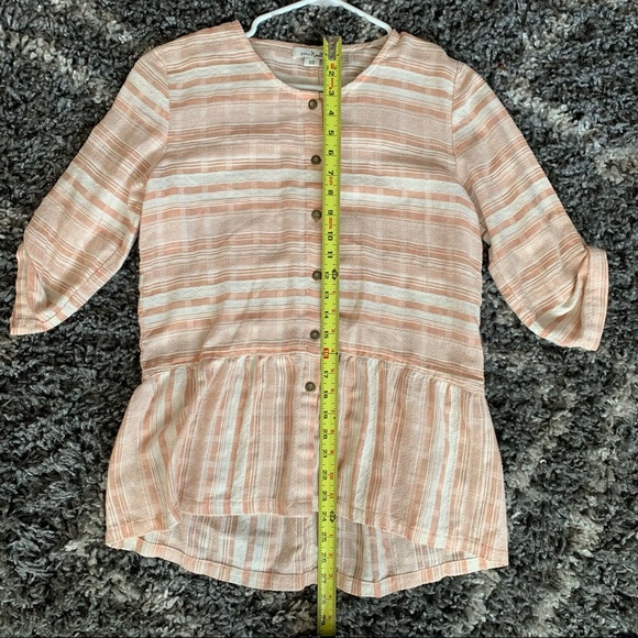 Simply Noelle striped peplum button down tunic shirt size S/M - Picture 8 of 8